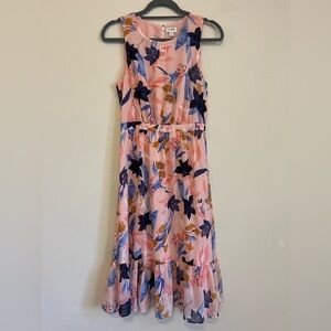 J. Crew Floral Sleeveless Midi Dress